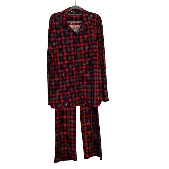 Nautica Mens Pajama Set Red Blue Plaid NEW XL Loungewear Holiday Gift Christmas - Picture 1 of 10